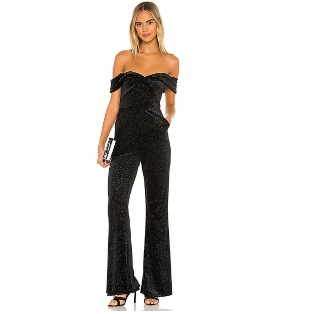 NWT Lovers + Friends Luna Jumpsuit Black Star Dust